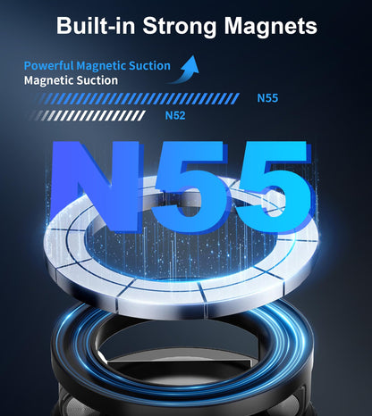 Magnetic Car Mobile Holder with Vacuum Suction Base, 360°